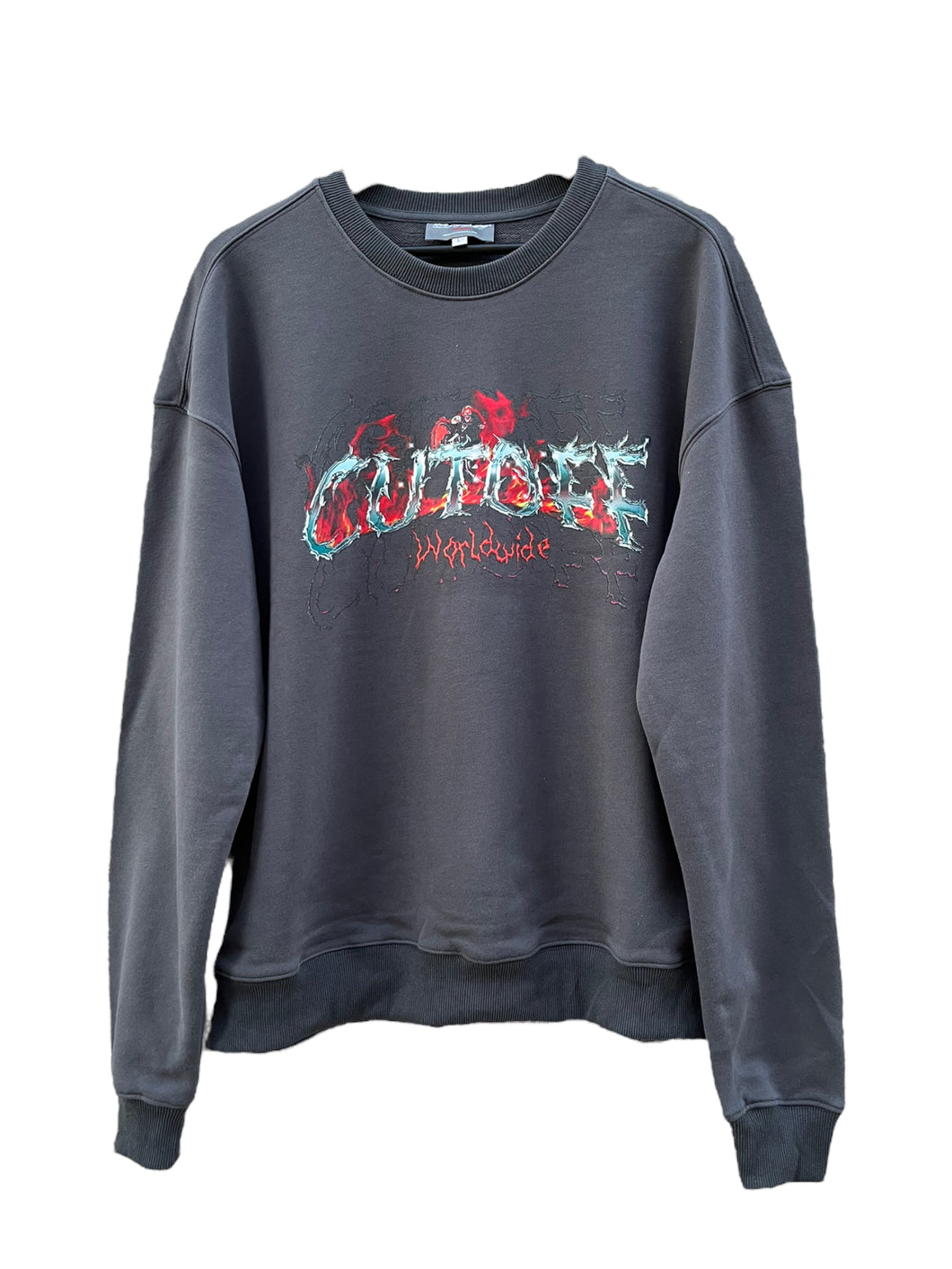 Grey Flamed Crewneck